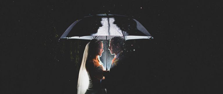 Rainy wedding photos