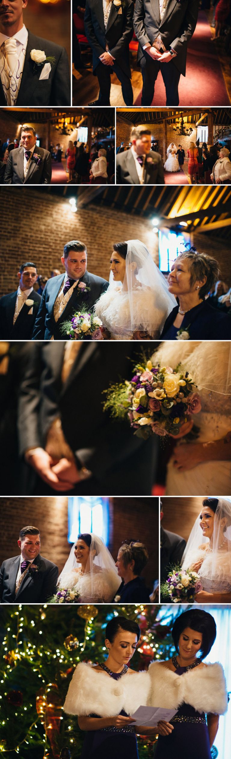 A christmas themed wedding at cooling castle barn