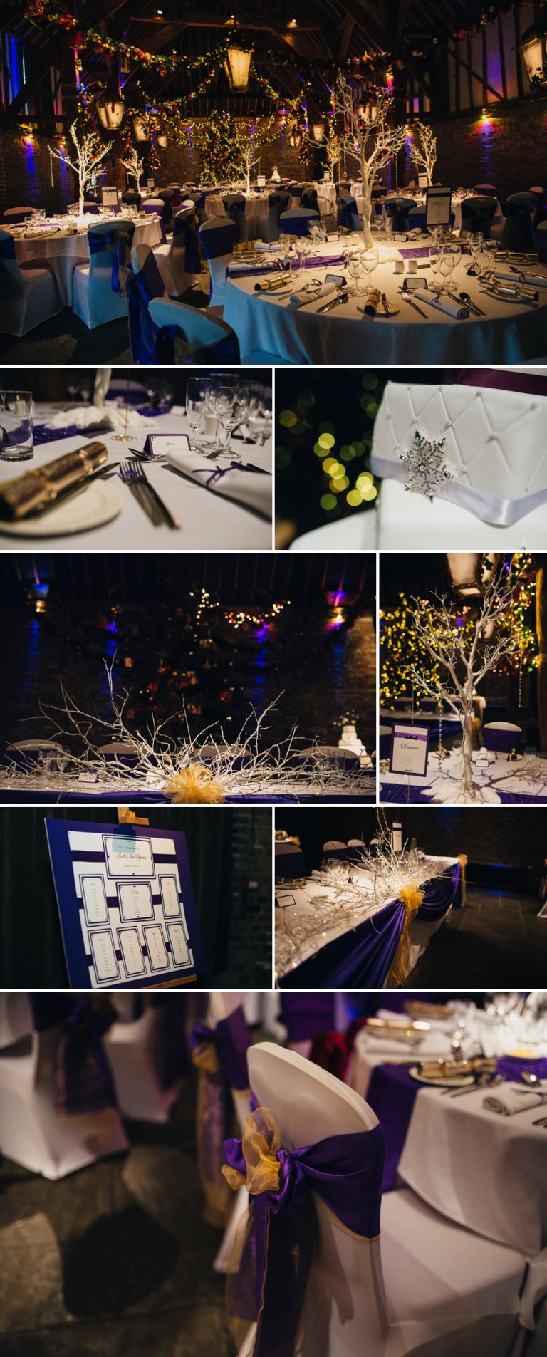 A christmas themed wedding at cooling castle barn