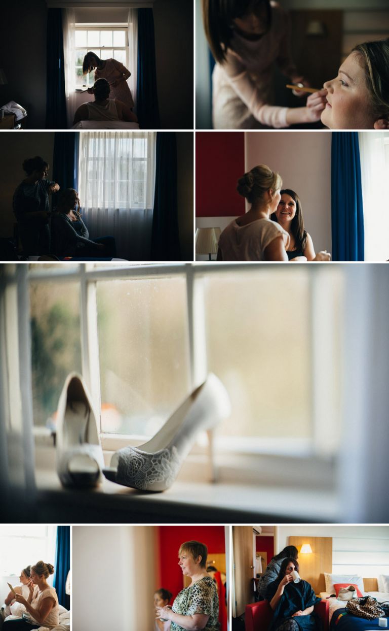 Bridal preps at the Radisson Park Inn Essex. 