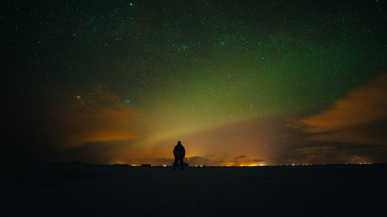 Aurora northern lights portrait