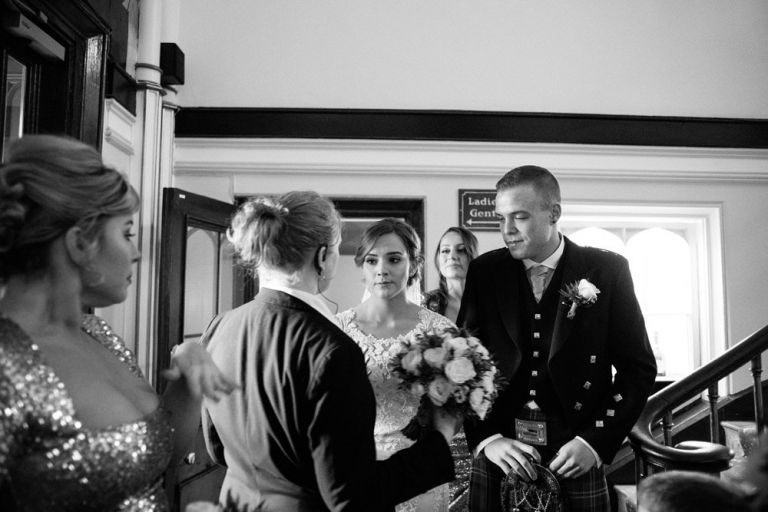 Wedding photography at Dalhousie Castle