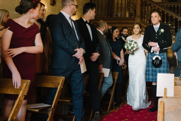Wedding photography at Dalhousie Castle