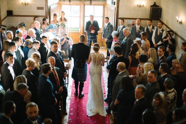 Wedding photography at Dalhousie Castle