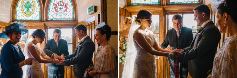 Wedding photography at Dalhousie Castle