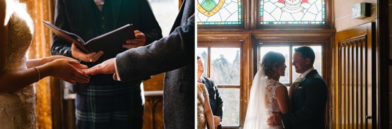 Wedding photography at Dalhousie Castle
