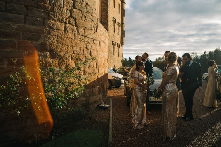 Wedding photography at Dalhousie Castle