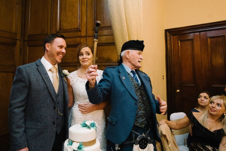 Wedding photography at Dalhousie Castle